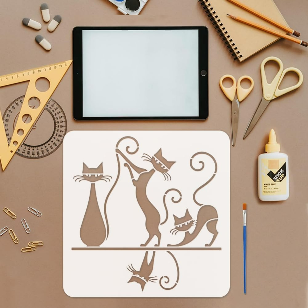 Geometric Cat Pattern Painting - Photography Geometry ulasan dan harga