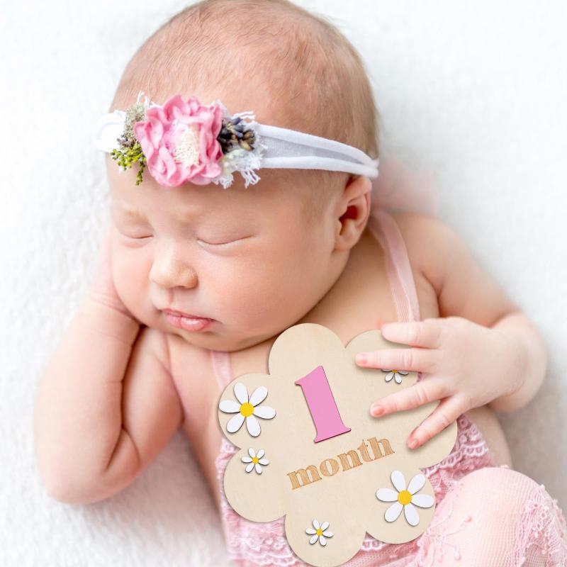 [J] Wooden Baby Monthly Milest - Photography Cheat Sheet ulasan dan harga